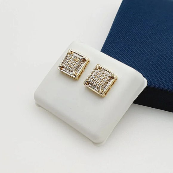 14K Gold Plated Cubic Zircon Earrings, EVBRS568 - Picture 4 of 9